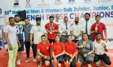 नेशनल बेंच प्रेस चैंपियनशिप में मध्यप्रदेश टीम को 60 पदक