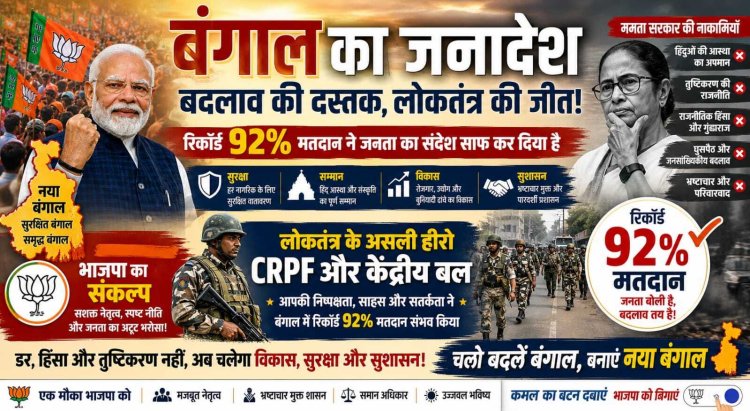 बंगाल का जनादेश: बदलाव की दस्तक, लोकतंत्र की जीत और केंद्रीय बलों पर जनता का भरोसा