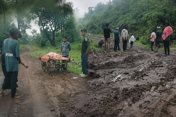 सड़क के दावों पर दलदल का तमाचा! जबलपुर में ठेले पर निकली मासूम की अंतिम यात्रा